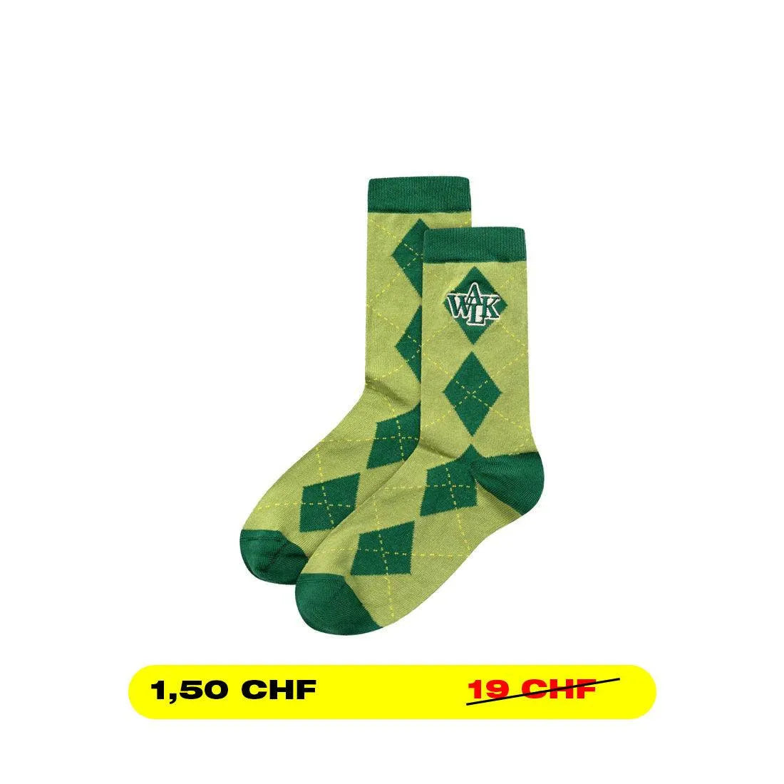 LES CHAUSSETTES JACQUARD VERTES