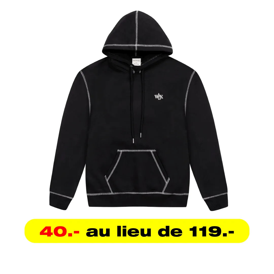 WALK IN PARIS HOODIE SURJET BLACK - HIDEOUT