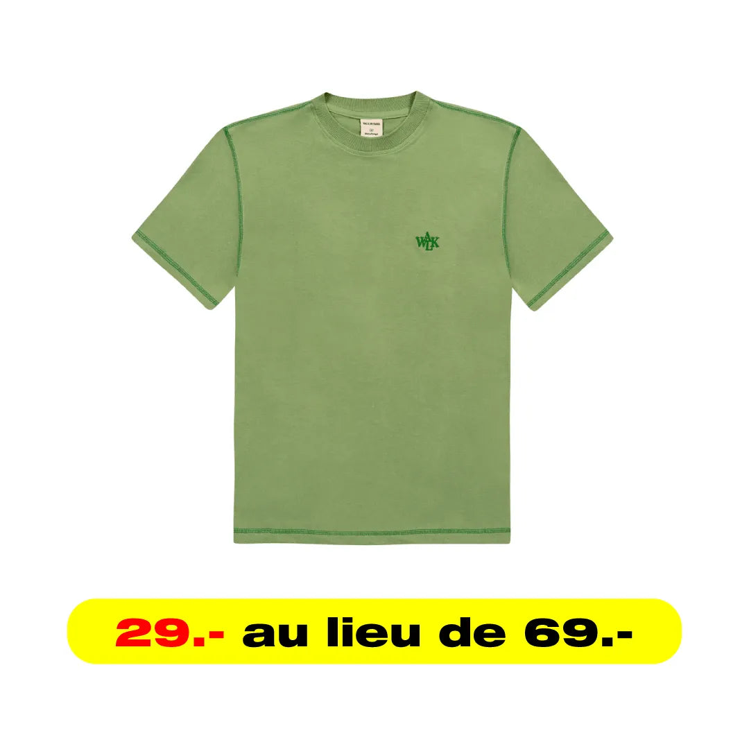 WALK IN PARIS T-SHIRT SURJET VERT - HIDEOUT