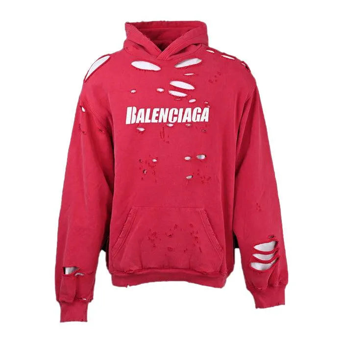 Balenciaga Destroy Hoodie Rouge - HIDEOUT