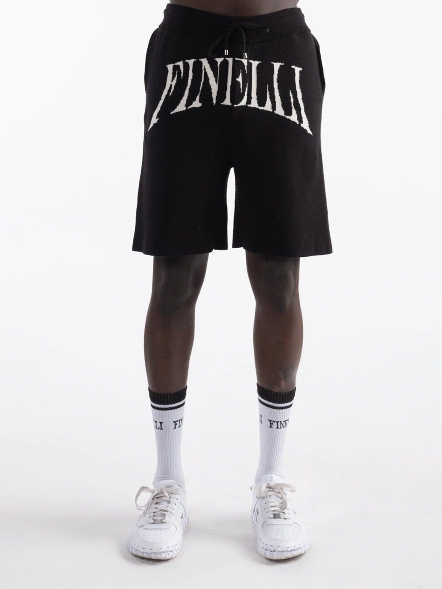 Finelli Tiger Knit Shorts Black