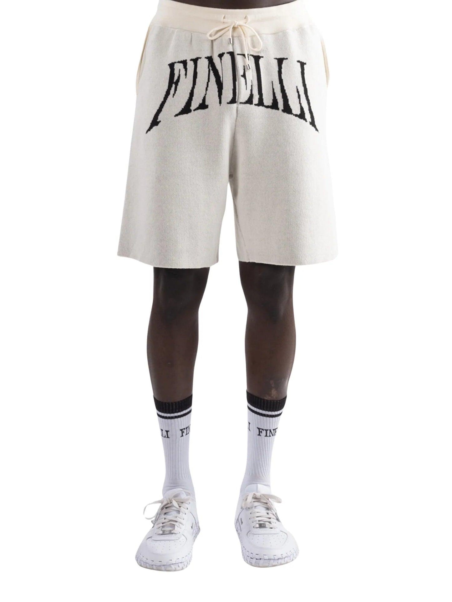 Finelli Tiger Knit Shorts Cream