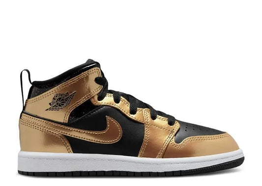Air Jordan 1 Mid Metallic Gold Black (PS) - HIDEOUT
