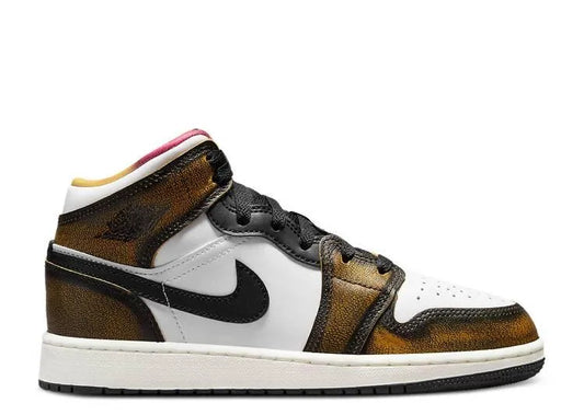 Air Jordan 1 Mid Orange Wear-Away (GS) - HIDEOUT