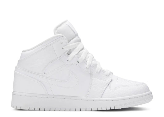 Air Jordan 1 Mid Triple White (GS) - HIDEOUT
